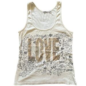 Like An Angle LOVE white tank top